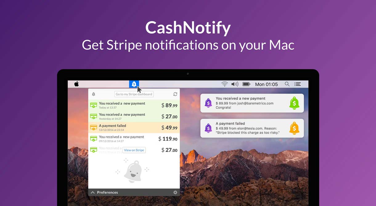 CashNotify: Get Stripe notifications on your Mac